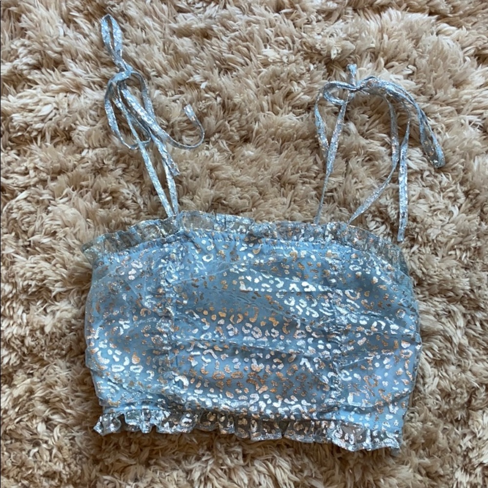 Nasty Gal blue crop top